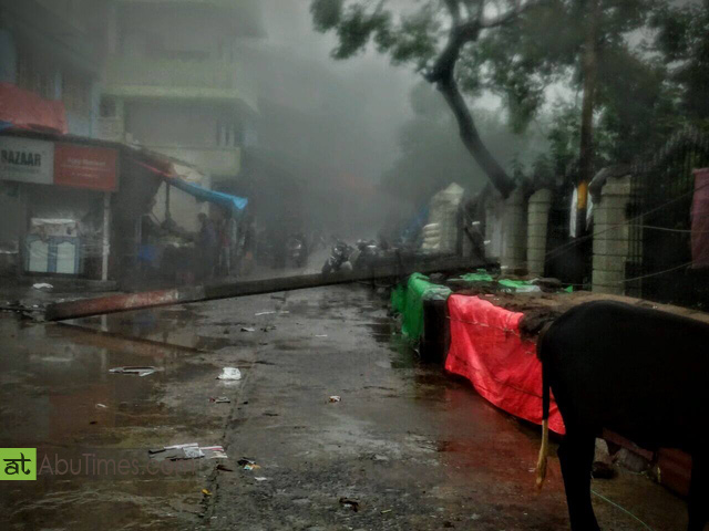 Falling of electricity poles, painting abu in black for 5 days 