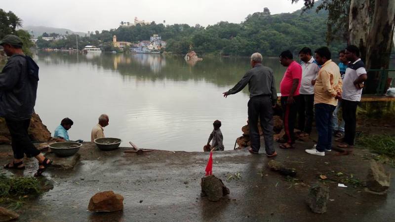 road repairing at nakki lake