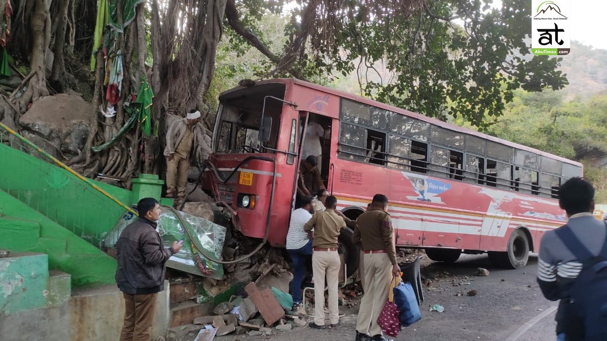 बस के ब्रेक फ़ैल, चालक की सूजबूझ से टला बड़ा हादसा: माउंट आबू