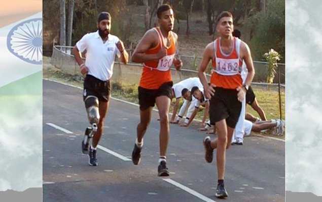 MAJ DP SINGH : MATCHING STEPS WITH CADETS HALF HIS AGE