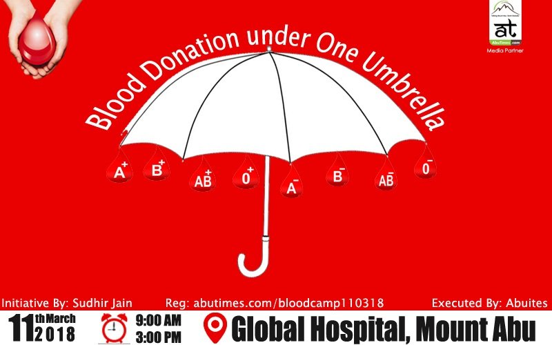 Blood Donation Camp all 'Under one Umbrella' 11th March 2018. Register Now