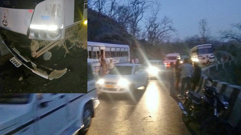 माउंट आबू मार्ग किनारे बाउंड्री वाल पर लटकी 50 स्कूली बच्चो की जान