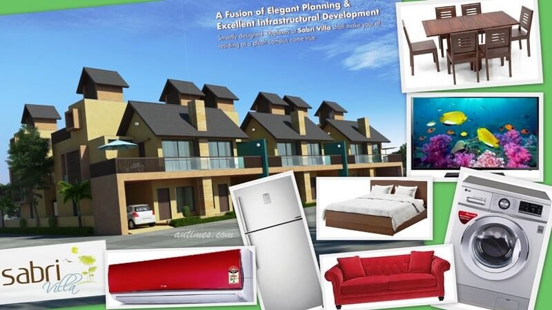 "Lottery Guaranteed" get TV, Sofa, Bed, etc wroth Rs 1,55,000/- on first 15 Bookings of Bungalows @ Sabri Villa