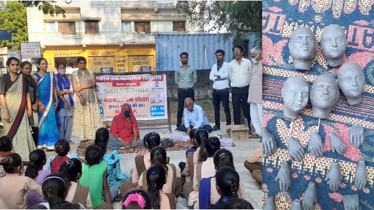 हस्त कला कार्यशाला मे राजकीय स्कूल विद्यार्थीयो को सिखाई हस्त कला: मावल