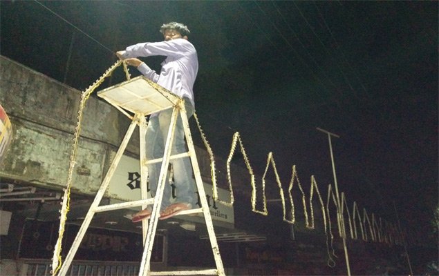 Abu getting ready for the Diwali