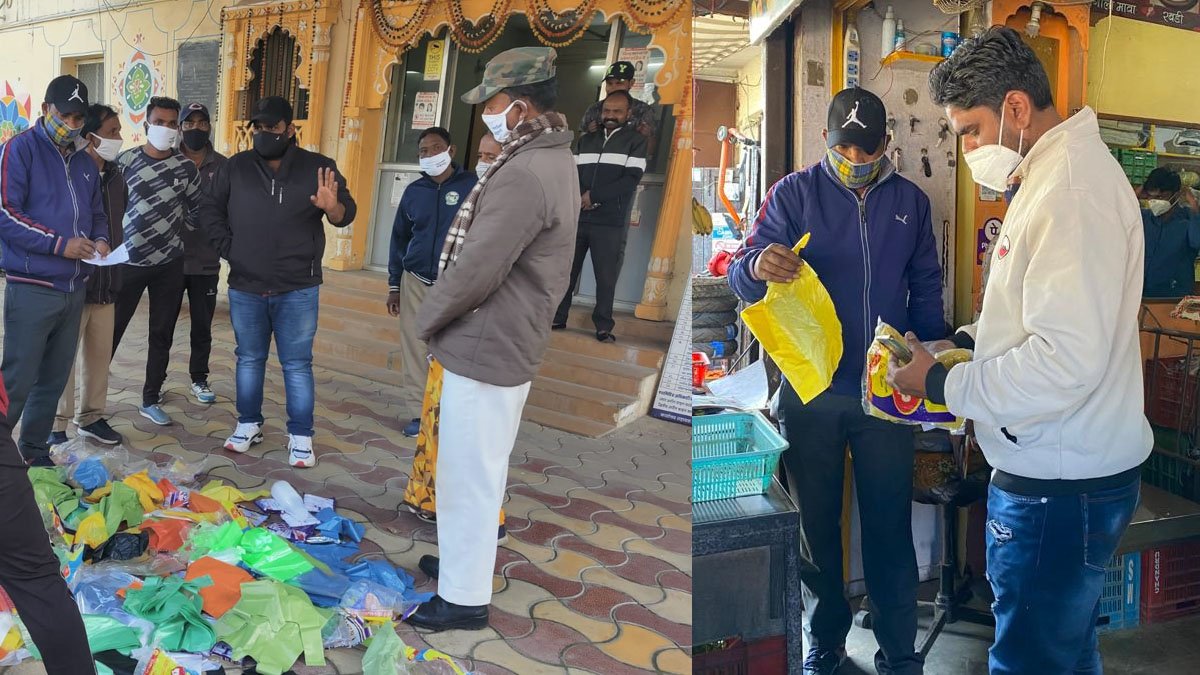 माउंट आबू के विभिन्न प्रतिष्ठान से प्लास्टिक जब्त