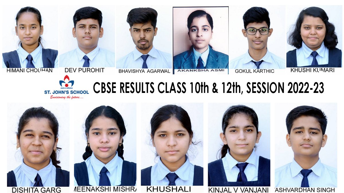 सेंट जॉन्स स्कूल के भविष्य अग्रवाल (12) के  97% व  दिशिता गर्ग (10) के 94%
